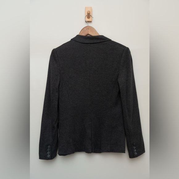Aritzia Talula Charcoal Pima Cotton Knit Blazer — Soft Tailored - Picture 4 of 7